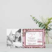 Cheetah Girl Einladung Foto-Karte (Stehend Vorderseite)