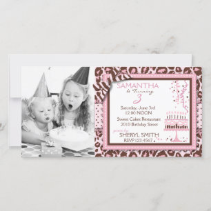 Cheetah Girl Einladung Foto-Karte