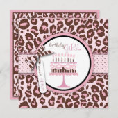 Cheetah Girl Einladung Square 2 (Vorne/Hinten)