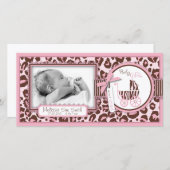 Cheetah Girl Foto Card Rosa Ankündigung (Vorne/Hinten)