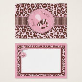Cheetah Girl Geschenk Tag Pink B (Vorne & Hinten)
