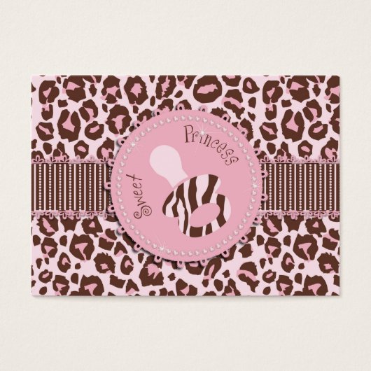 Cheetah Girl Geschenk Tag Pink B (Vorderseite)