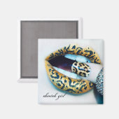 Cheetah Girl Magnet (Vorderseite/Rückseite)