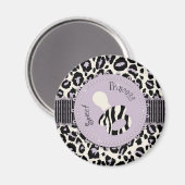Cheetah Girl Magnet Lilac (Vorderseite/Rückseite)