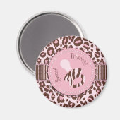 Cheetah Girl Magnet Pink B (Vorderseite/Rückseite)