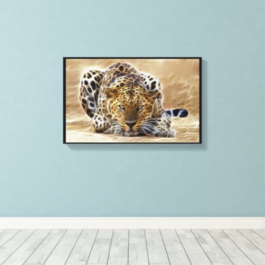 Cheetah Glows wackelig Leinwanddruck (Insitu (Holzboden))
