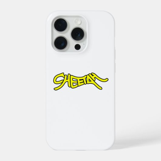 Cheetah Graffiti Style Typografie Fett Gelb iPhone Hülle (Rückseite)