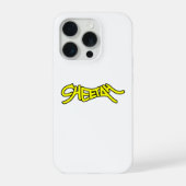 Cheetah Graffiti Style Typography Bold Yellow iPhone Hülle (Rückseite)