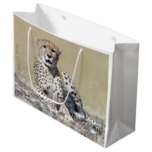 Cheetah Große Geschenktüte (Vorderseite Schrägansicht)
