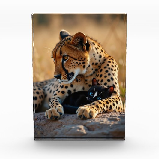 Cheetah Guardian, Kätzchen Herz Fotoblock (Vorderseite)