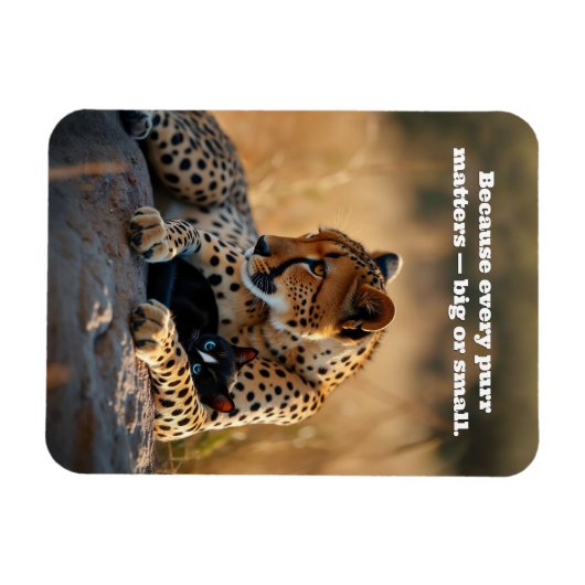 Cheetah Guardian, Kätzchen Herz Magnet (Horizontal)