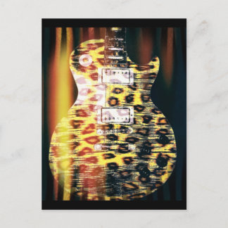 Cheetah Guitar Postcard Postkarte