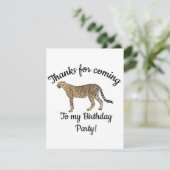 Cheetah Happy Birthday Dankeskarte (Stehend Vorderseite)