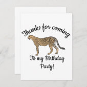 Cheetah Happy Birthday Dankeskarte (Vorne/Hinten)