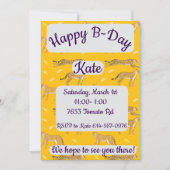 Cheetah Happy Birthday Einladung (Vorderseite)