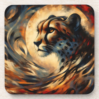 Cheetah Harlem Renaissance Moderne Malerei Getränkeuntersetzer