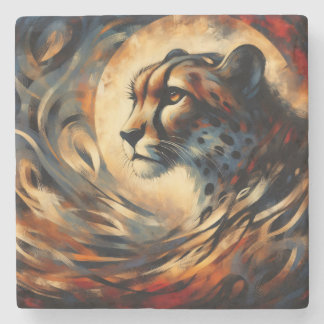 Cheetah Harlem Renaissance Moderne Malerei Steinuntersetzer