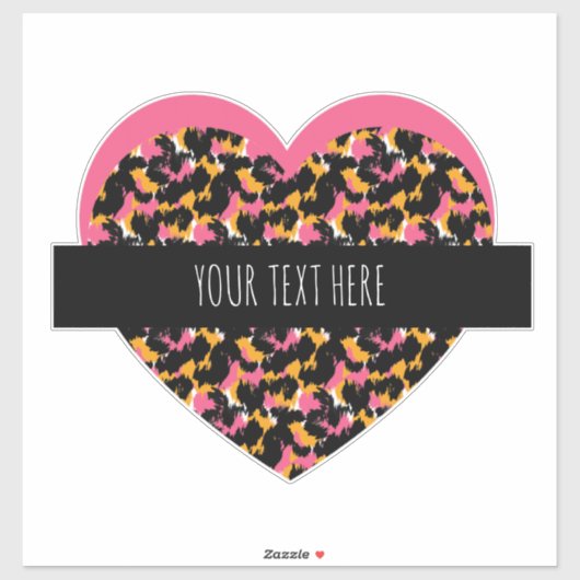 Cheetah Heart Pink Text Car Aufkleber (Blatt)