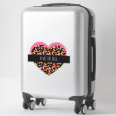 Cheetah Heart Pink Text Car Aufkleber (Koffer)
