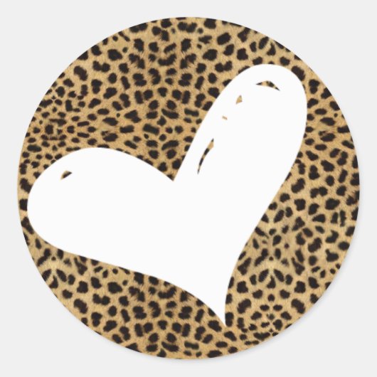 Cheetah Heart Sticker (Vorderseite)