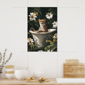 Cheetah In Bathtub Poster, Funny Animal Poster (Küche)
