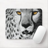 Cheetah in black and white mousepad (Mit Mouse)