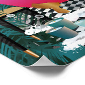 Cheetah in der Badewanne, Tierbad Wand an Wand Kun Poster (Ecke)