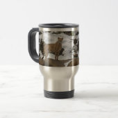Cheetah in der Schnee-Reise-Tasse Reisebecher (Vorderseite Links)