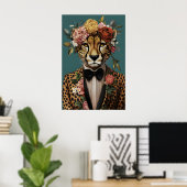 Cheetah In Suit Poster, Cheetah Portrait, Cheetah Poster (Heimbüro)