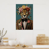 Cheetah In Suit Poster, Cheetah Portrait, Cheetah Poster (Küche)