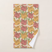 Cheetah Jungle Pflanze Grüne Korallen Grün Badhandtuch Set (Handtuch)