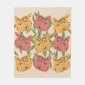 Cheetah Jungle Pflanze Grüne Korallen Grün Fleecedecke (Vorderseite)