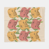 Cheetah Jungle Pflanze Grüne Korallen Grün Fleecedecke (Vorderseite (Horizontal))