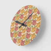 Cheetah Jungle Pflanze Grüne Korallen Grün Runde Wanduhr (Winkel)