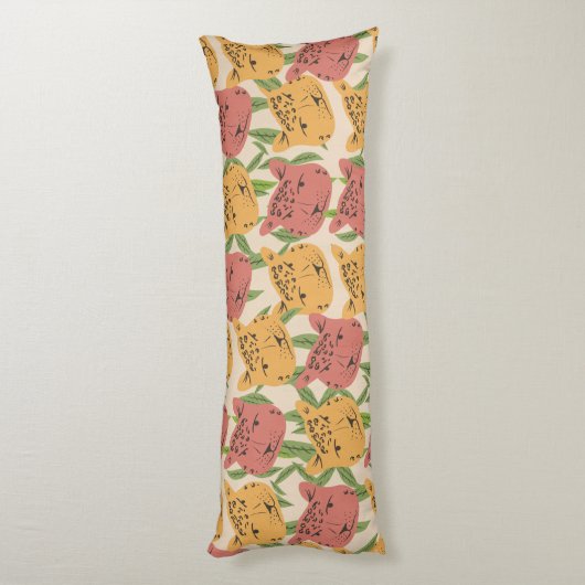 Cheetah Jungle Pflanze Grüne Korallen Grün Seitenschläferkissen (Rückseite (Vertikal))