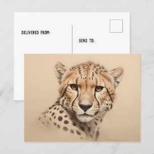 Cheetah Kopf zeichnend Geburtstag Postkarte