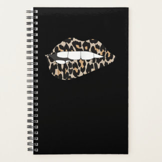 Cheetah Leopard Animal Print Lip Beißgeschenk Planer