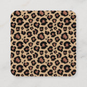 Cheetah Leopard Diamond Pink Sparkle Glimmer Quadratische Visitenkarte (Rückseite)