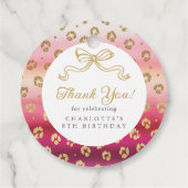 Cheetah Leopard Geburtstagsparty Danke Geschenkanhänger (Rückseite)