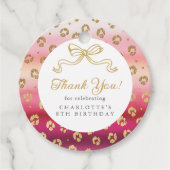 Cheetah Leopard Geburtstagsparty Danke Geschenkanhänger (Vorderseite)