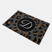 Cheetah Leopard Gepunktet Animal Print Gray Initia Fußmatte (Schrägansicht)