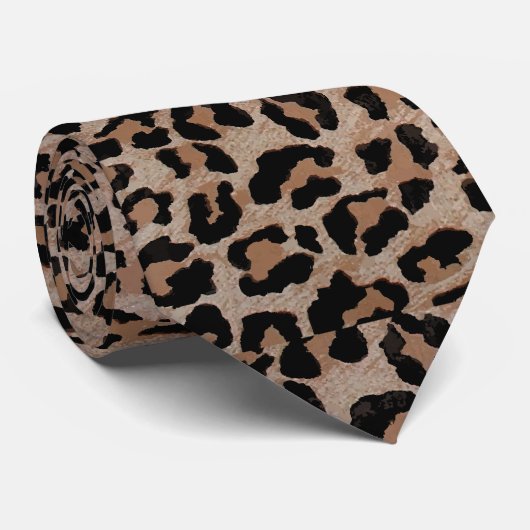 Cheetah Leopard Krawatte (Gerollt)