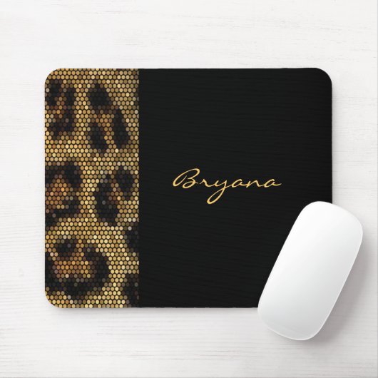 Cheetah Leopard Print Animal Sparkon Mouse Pad Mousepad (Mit Mouse)