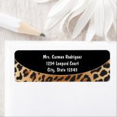 Cheetah Leopard Print Black Address Labels (Insitu)