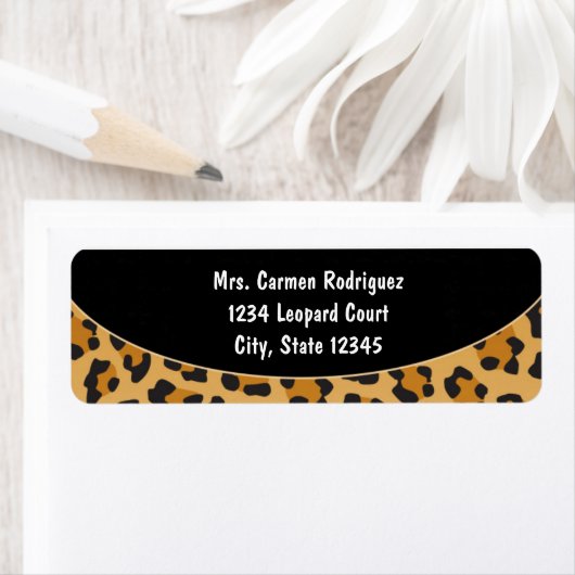 Cheetah Leopard Print Black Address Labels 2 (Insitu)