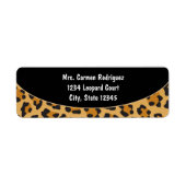 Cheetah Leopard Print Black Address Labels 2 (Vorne)