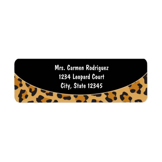 Cheetah Leopard Print Black Address Labels 2 (Vorne)