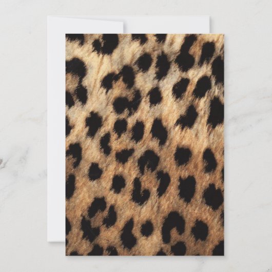 Cheetah Leopard Print Gold Bow Glam Einladung (Rückseite)