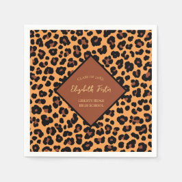 Cheetah Leopard Print Graduation Party Serviette
