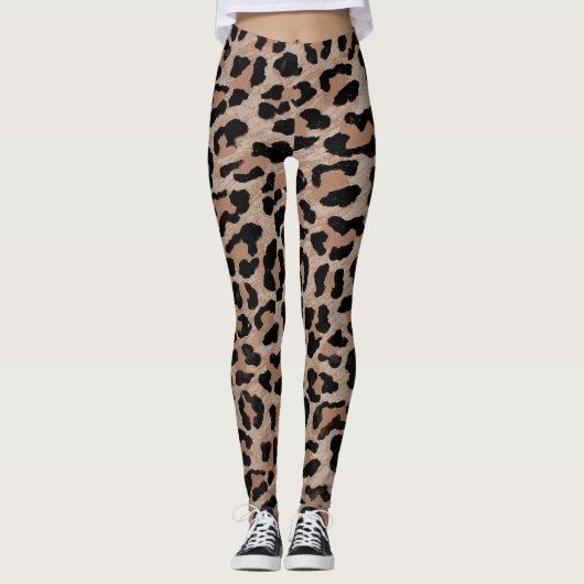 Cheetah Leopard Print Leggings (Vorderseite)